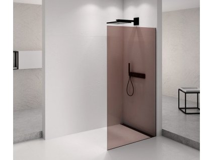 ARCHITEX BLACK MATT sprchová zástěna 1362mm, sklo Marron