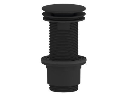 Umyvadlová výpust 5/4“, neuzavíratelná, velká zátka, 10-80mm, ABS/černá mat