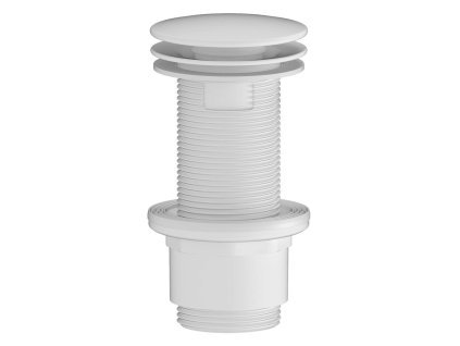 Umyvadlová výpust 5/4“, neuzavíratelná, velká zátka, 10-80mm, ABS/bílá mat