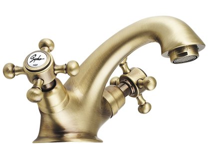 ANTEA stojánková umyvadlová baterie s výpustí, bronz