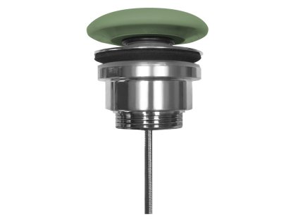 Umyvadlová výpust 5/4“, click-clack, velká zátka, 5-65mm, keramika, verde mat