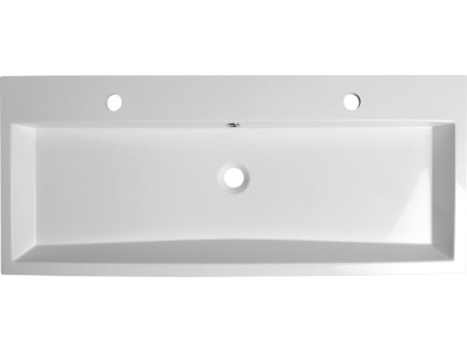 ORINOKO umyvadlo 100x42cm, 2 otvory pro baterii, litý mramor, bílá