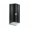 Sprchový kout 900 mm, čtverec, bílý lesklý profil, 4 mm sklo, madla bílá