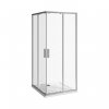 Sprchový kout 800 mm čtverec, stříbrný lesklý profil, 6 mm transparentní sklo s úpravou JIKA perla GLASS, madla chrom
