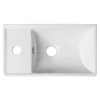 MINOS keramické umývátko 40x22cm, baterie vlevo, bílá