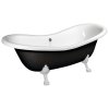 CHARLESTON volně stojící vana 188x83x69cm, nohy bílé, černá/bílá
