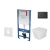 Set předstěnové instalace, klozetu Arkas I, sedátka softclose a tlačítka Gemini II, matná černá / chrom