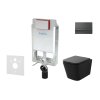 Set předstěnové instalace, klozetu Arkas I, sedátka softclose a tlačítka Gemini I, lesklá černá