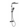 Sprchový set s termostatem, 300 x 200 mm, 3 proudy, matná černá