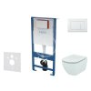 Set předstěnové instalace, klozetu Tesi a sedátka softclose, Aquablade, tlačítko Gemini lll, lesklá bílá