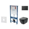Set předstěnové instalace, klozetu Tesi a sedátka softclose, Aquablade, tlačítko Gemini lV, matná černá