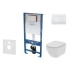 Set předstěnové instalace, klozetu Tesi a sedátka softclose, tlačítko Gemini lll, lesklá bílá