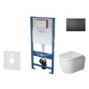 Set předstěnové instalace, klozetu ME by Starck a sedátka softclose, tlačítko Gemini lll, matná černá