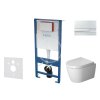 Set předstěnové instalace, klozetu ME by Starck a sedátka softclose, tlačítko Gemini l, lesklý chrom