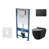 Set předstěnové instalace, klozetu Gaia, sedátka softclose a tlačítka Gemini IV, matná černá
