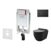 Set předstěnové instalace, klozetu Gaia, sedátka softclose a tlačítka Gemini IV, matná černá