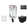 Set předstěnové instalace, klozetu Arkas I, sedátka softclose a tlačítka Gemini III, matná černá
