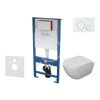 Set předstěnové instalace, klozetu se sedátkem softclose a tlačítka Gemini II, bílá / chrom