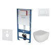 Set předstěnové instalace, klozetu Oudee se sedátkem softclose a tlačítka Gemini III, bílá lesk