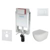Set předstěnové instalace, klozetu Oudee se sedátkem softclose a tlačítka Gemini III, bílá lesk