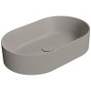 KUBE X keramické umyvadlo na desku, 60x37cm, oválné, tortora mat
