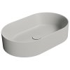 KUBE X keramické umyvadlo na desku, 60x37cm, oválné, cenere mat