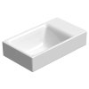 NUBES keramické umývátko 40x23cm, broušená spodní hrana, bez otvoru, pravé/levé, bílá ExtraGlaze