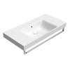 NUBES keramické umyvadlo 100x50cm, s odkládacími plochami, bez otvoru, bílá ExtraGlaze