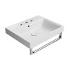 NUBES keramické umyvadlo 60x50cm, broušená spodní hrana, 3 otvory, bílá mat