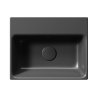 NUBES keramické umývátko 40x32cm, broušená spodní hrana, bez otvoru, černá mat