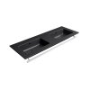 PURA keramické dvojumyvadlo Slim 122x46cm, bez otvoru, černá mat