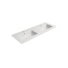 PURA keramické dvojumyvadlo Slim 122x46cm, bílá mat