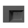 KUBE X keramické umyvadlo 60x47cm, s odkládací plochou vlevo, bez otvoru, černá mat