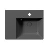 KUBE X keramické umyvadlo 60x47cm, s odkládací plochou vlevo, černá mat