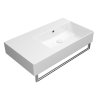 KUBE X keramické umyvadlo 80x47cm, s odkládací plochou vlevo, bez otvoru, bílá ExtraGlaze