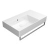 KUBE X keramické umyvadlo 80x47cm, s odkládací plochou vpravo, bez otvoru, bílá ExtraGlaze