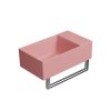 KUBE X keramické umývátko 40x23cm, bez otvoru, pravé/levé, blush mat