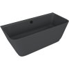 SKYLLA nástěnná stojící vana litý mramor 170x75x60cm, antracit mat