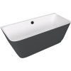 SKYLLA nástěnná stojící vana litý mramor 170x75x60cm, bílá/antracit mat