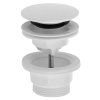 Umyvadlová výpust 5/4“, click-clack, velká zátka, 4-45mm, ABS/bílá