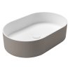 THIN umyvadlo na desku, Rockstone, 55x35cm, agila/bílá mat