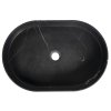 BLOK kamenné umyvadlo na desku, 55x37cm, matný černý Marquin