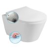 AVVA závěsná WC mísa, Rimless, s bidetovou sprškou, 35,5x53cm, bílá