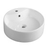 Keramické umyvadlo na desku Ø 40cm, bílá