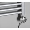 V - Elektrická topná tyč s termostatem, rovný kabel, 600 W, chrom