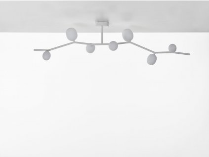 IVY CEILING 7 stropní svítidlo (Povrch montury kov - antracitově šedý matovaný komaxit se strukturou, Barva skla šedá kouřová - transparentní sklo)