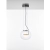 BIG ONE SMALL závěsné svítidlo (Barva skla šedá kouřová - transparentní sklo, Barva el. vedení textilní kabel - bílý, Barva vnitřního skla 1 šedá kouřová- transparentní sklo)