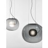 BIG ONE SMALL závěsné svítidlo (Barva skla šedá kouřová - transparentní sklo, Barva el. vedení textilní kabel - bílý, Barva vnitřního skla 1 šedá kouřová- transparentní sklo)