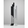 PURO FLOOR 3 Tubes 1550 stojací svítidlo (Povrch montury kov - černý matovaný komaxit se strukturou, Barva skla triplex opál, Barva el. vedení textilní kabel - bílý)