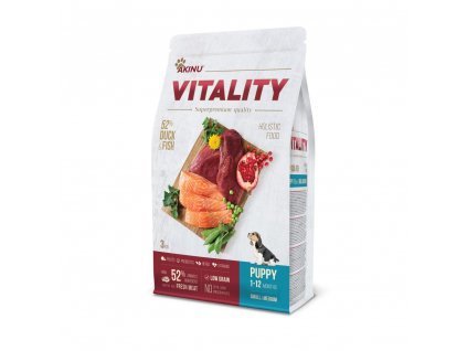 ***Akinu VITALITY dog puppy small/medium duck & fish 3kg